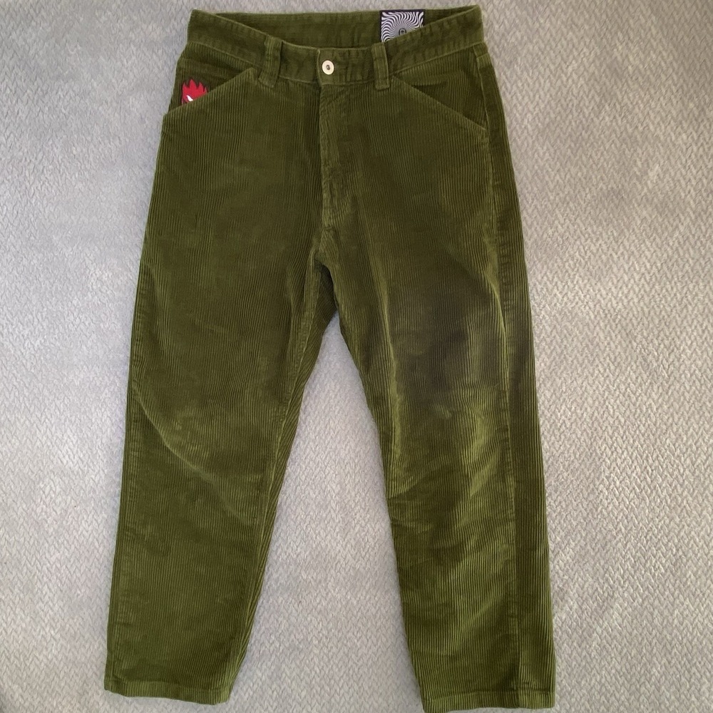 Spitfire Wheels Bighead Corduroy Pants Mens Sz‎ Small 31 X 28 Olive Green
